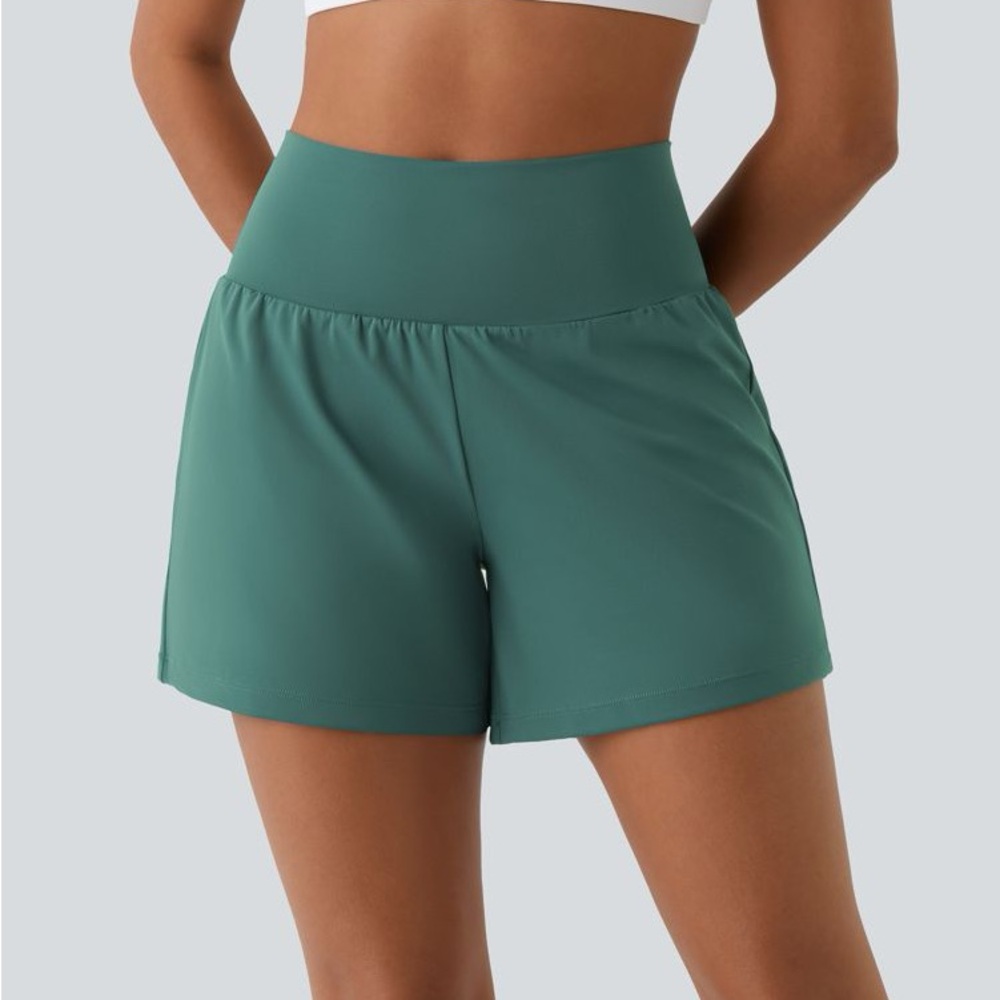 Super High Waisted Back Pocket & Side Hidden Pocket 2-in-1 Yoga Shorts